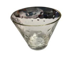 Vintage‎ Hazel Atlas Capri Dot Clear Ice Bucket Mid Century 1960s